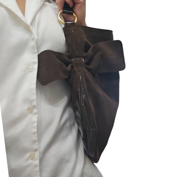 Liz Claiborne Leather Hobo Brown Suede Bag - Picture 6 of 12